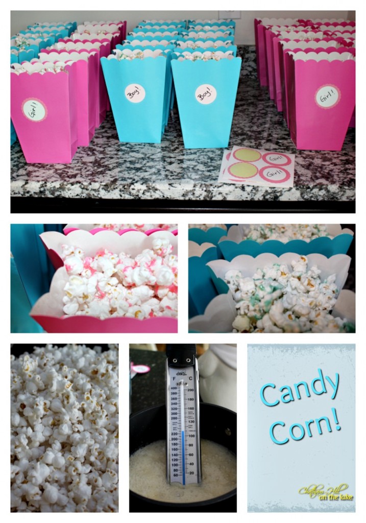 Candy Corn for Gender Reveal Party www.chathamhillonthelake.com