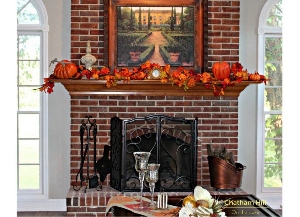 Fall Mantle and Coffee Table www.chathamhillonthelake.com