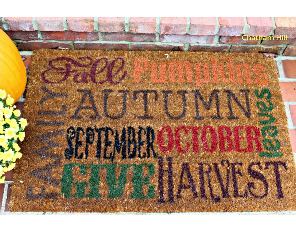 Fall Welcome Mat www.chathamhillonthelake.com