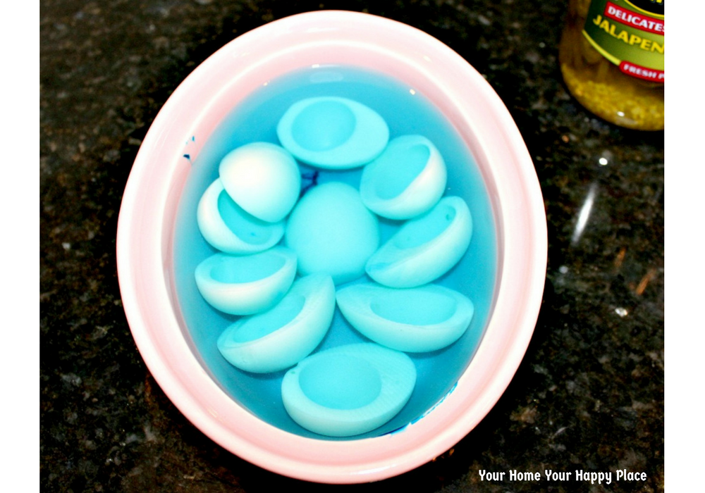 Color Your Egg Whites for a festive Easter Deviled Egg www.yourhomeyourhappyplace.com